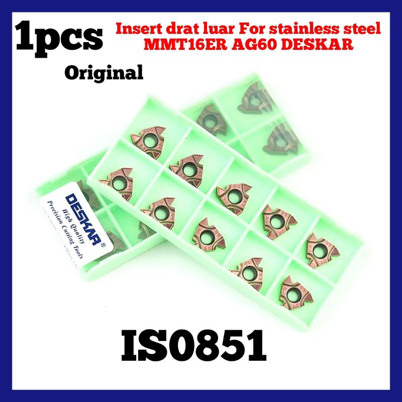 1pcs เดิมด้ายภายนอกใส่ MMT 16ER AG60 ใส่คาร์ไบด์สิ่วเครื่องกลึงผู้ถือ H16 SER ด้ายไฟฟ้าแทรก 05 - 3.0