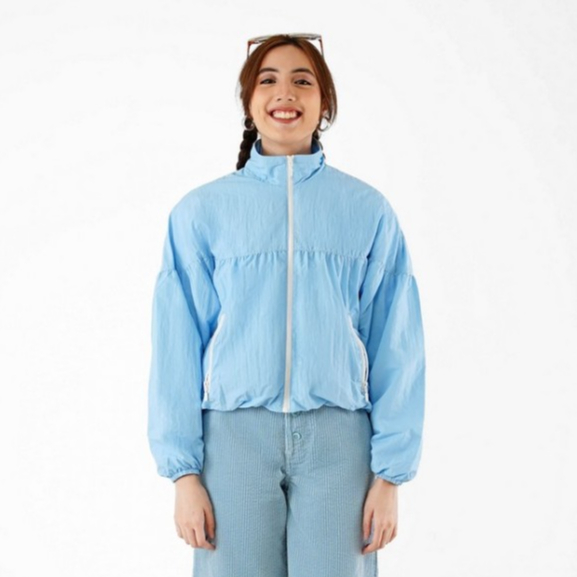 3Second Womens Parachute Mid Cropped Jacket Sporty Parachute Nylon C010923