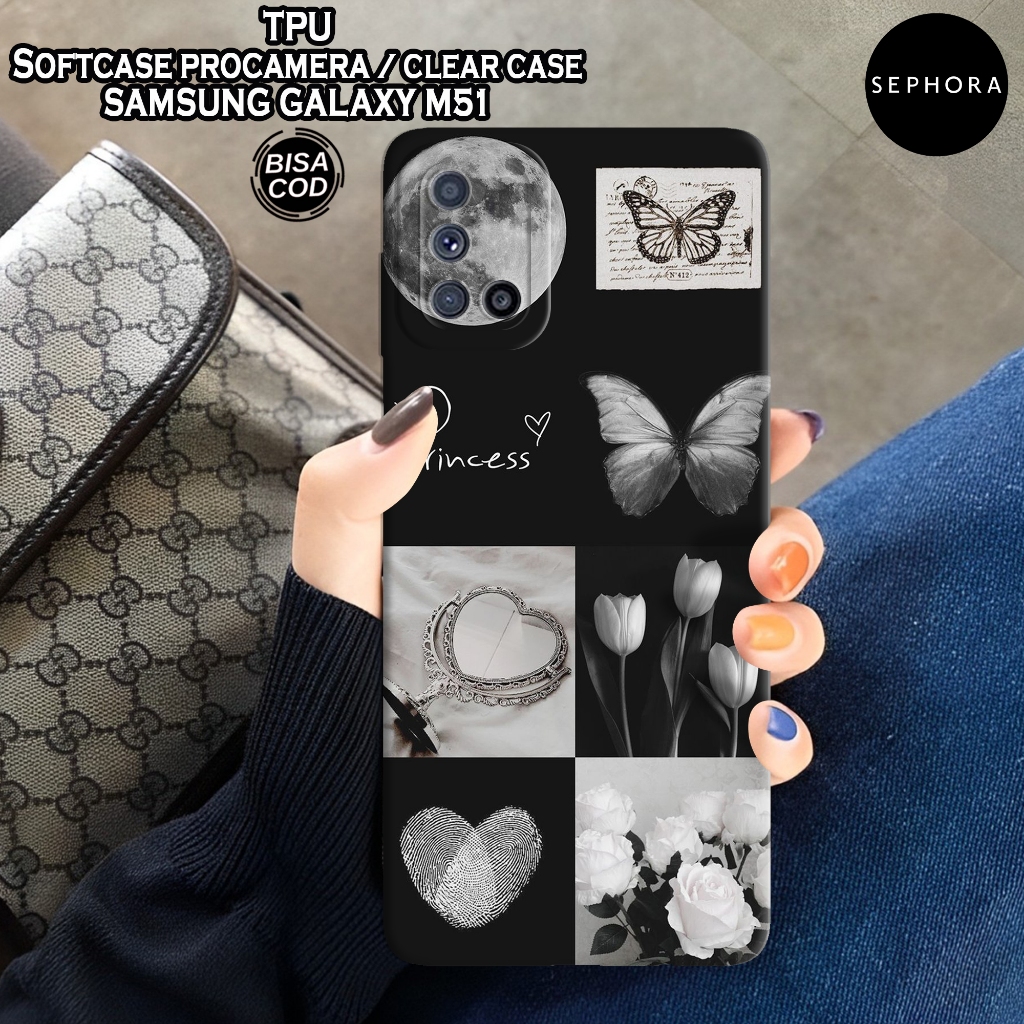 HP เคส Samsung M51 รุ่นล่าสุด - เคสแฟชั่นความงาม - Samsung M51 Softcase - เคสกล้อง Pro - เคสใส - เคส