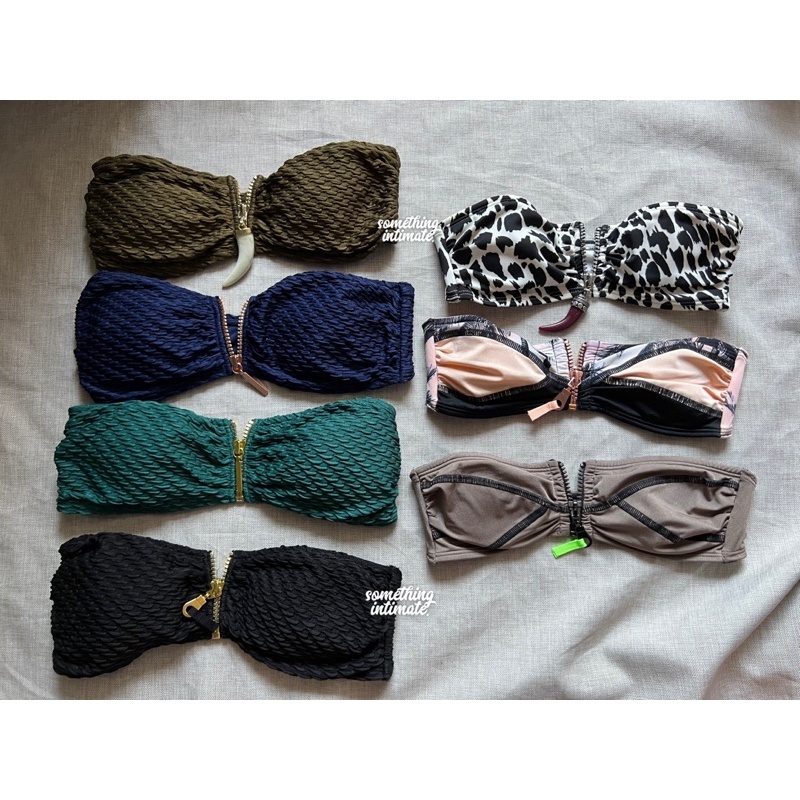 2 H & M Inka Tigers ฟัน Bandeau Zip บิกินี่ชุดว่ายน้ําสตรี Lightly Lined Underwired บิกินี่ Monokini Pushup ชุดว่ายน้ําชุดว่ายน้ําสตรีเซ็กซี่ชายหาดสวมใส่บาหลี HMBIKINI