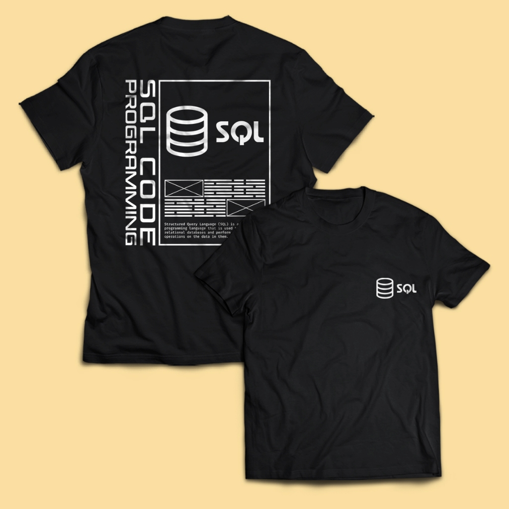 SQL CODE PROGRAMMING เสื้อยืดผู้ชายผู้ใหญ่ Unisex Tops PakeKaos