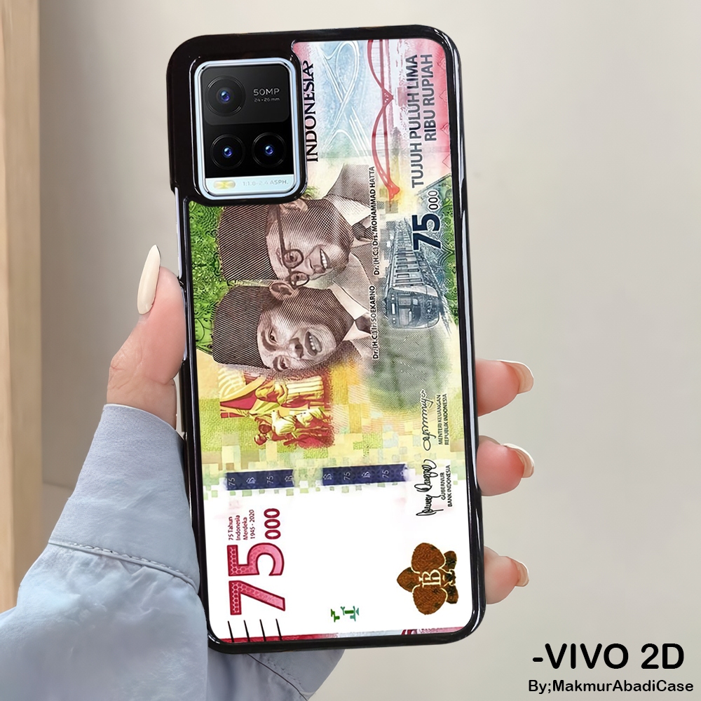 Hardcase Glossy 2D Case Vivo Y21 Y21A Y21S Y21T Y33T Y33S Casing Vivo - Case MONEY Motif