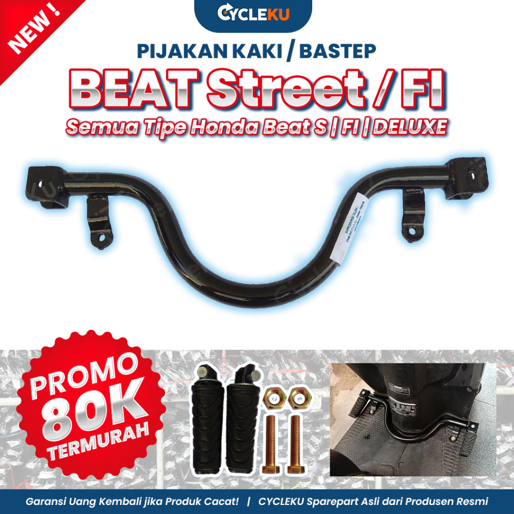 ที่พักเท้าหน้ามอเตอร์ไซด์อัตโนมัติ | ใหม่ Honda beat street fi deluxe scoopy genio vario 125 150 keyless mio j fino sporty | Bastep step PNP ครบชุด