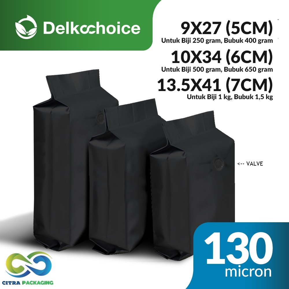 GUSSET NON-ZPPER COFFEE VALVE PACKAGING 13.5 x 31+7 CENTRAL SEALING COFFEE BEANS