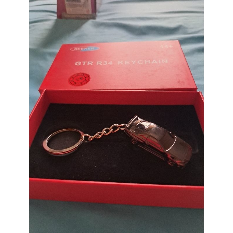 GANTUNGAN Nissan skyline GTR R34 พวงกุญแจโครเมียมสีดํา 87 สเกล
