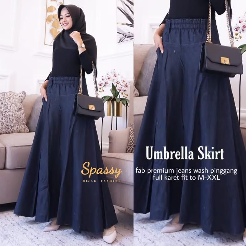 ALL SIZE JEANS SKIRT / JEANS SKIRT / JUMBO JEAN MUSLIM JEAN SKIRT