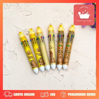 PULPEN CETEK 10 WARNA CAPYBARA PC-1570 PEN BOLPEN PENA LUCU IMUT KADO UNIK CAPIBARA KAPIBARA CAPPYBARA