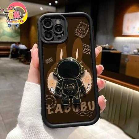 SS991 กรณีปลอก Hp ซิลิโคน Labubu Monster ยืนโทรศัพท์ Softcase ปลอก Hp สําหรับ Xiaomi Redmi A1 A3 8 9