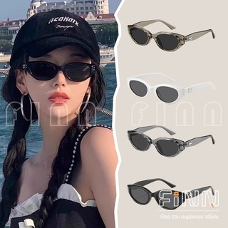 Finn - Kacamata Cat Eye Lensa Hitam Aksen Frame Bingkai Titik Dua Sunglasses Anti Uv Gaya Kekinian