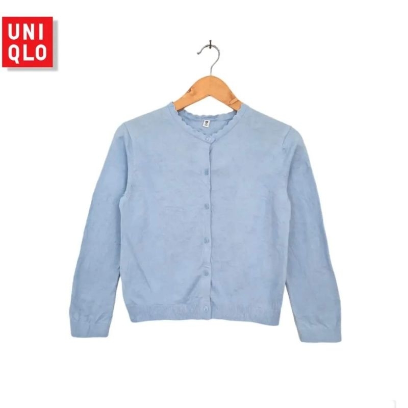 Uniqlo Baby Blue Wave Basic คาร์ดิแกน O-Neck (CODE: B42 - 07)