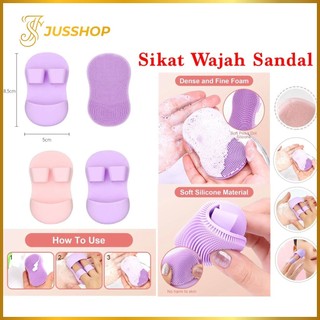 Sikat Wajah Sandal Silicone Sikat Pembersih Wajah Bentuk Sandal Facial Cleaning Lembut Serbaguna