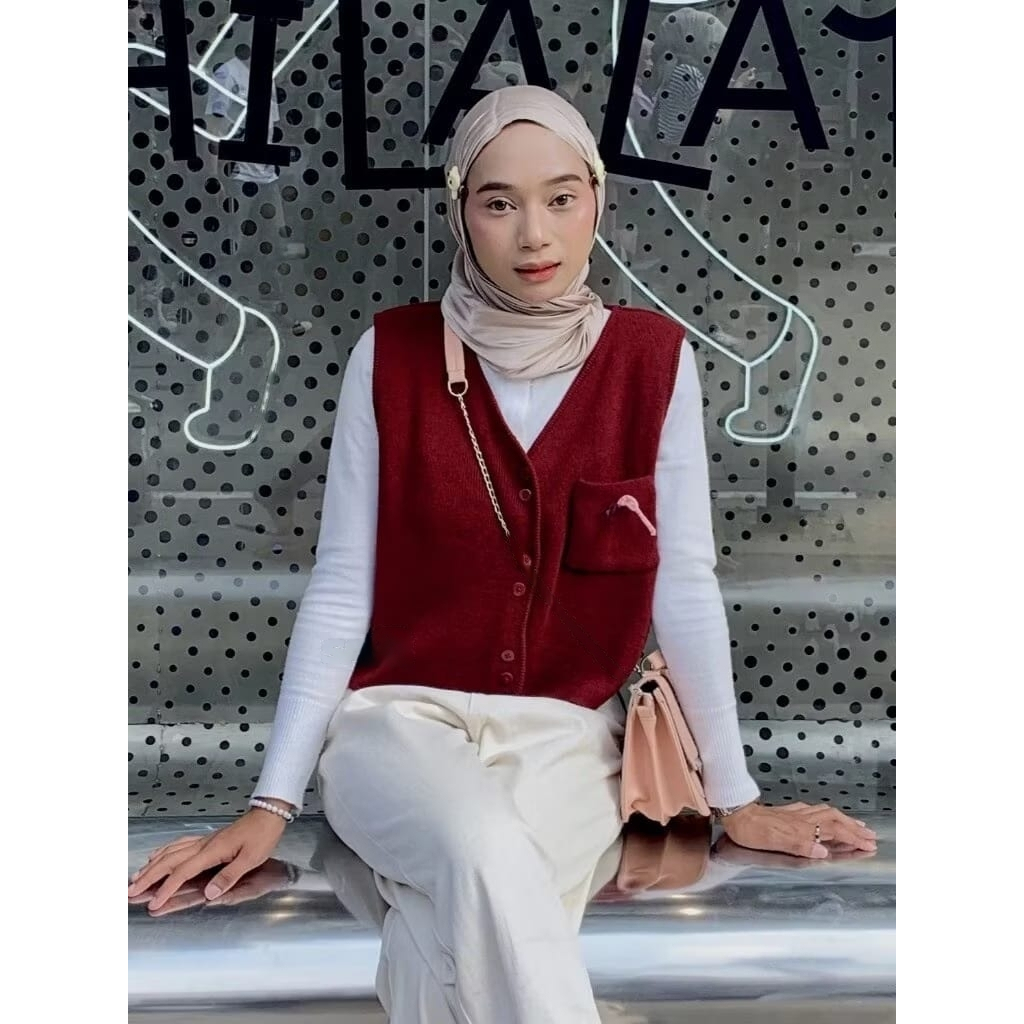 KIMMY VEST KNIT / VEST OUTHER VEST / CROP TOP / PREMIUM KNIT VEST