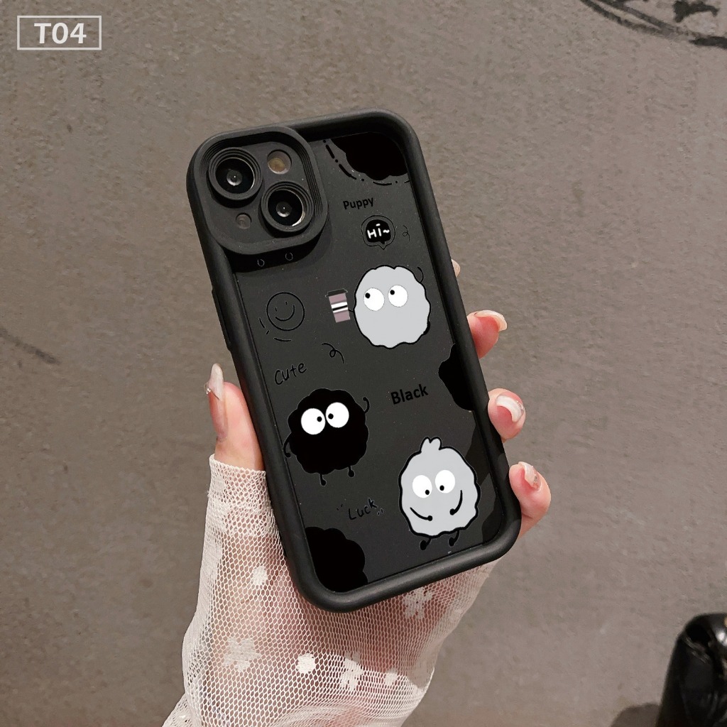 YX13 CUTE EYES CASING CASE สีดํา OPPO A57 A58 A60 A74 A78 A79 A83 F1S F11 PRO RENO 4F 5 5F 6 7Z 8T 1