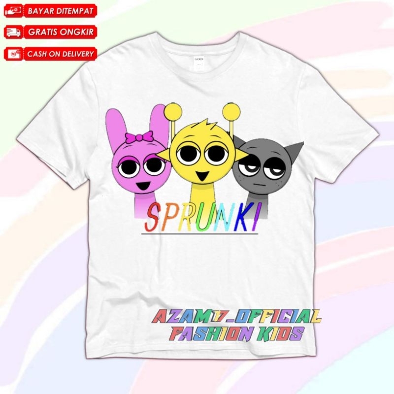 เสื้อยืดเด็ก& 39;s Sprunki Incredibox Sky Blue ชื่อฟรี / Children& 39;s เสื้อยืด Sky Blue จาก Sprunki Incredibox