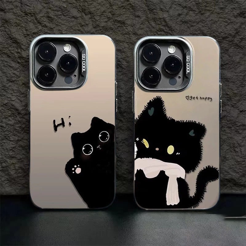 YX137 พรีเมี่ยมMatte hard case Black Cat HardcaseปลอกHpสําหรับOppo A5 PRO A60 A71 A74 A78 A96 RENO 1