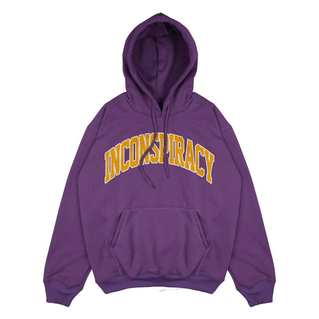 Moxie Store เสื้อกันหนาวมีฮู้ดผ้าฟลีซ Unisex High School - สีม่วงสีส้ม