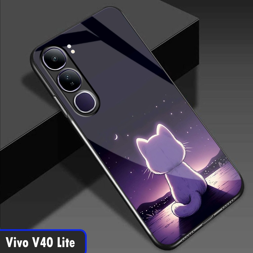 Softcase Glass Glitter สําหรับ Vivo V40 Lite - ปลอก Hp Vivo V40 Lite - เคสป้องกัน Hp Vivo V40 Lite -