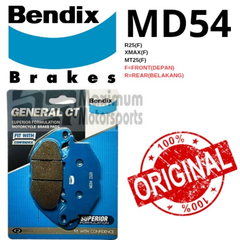 BENDIX CAMP เบรคเบรครถจักรยานยนต์ R25/XMAX/MT25 MD54
