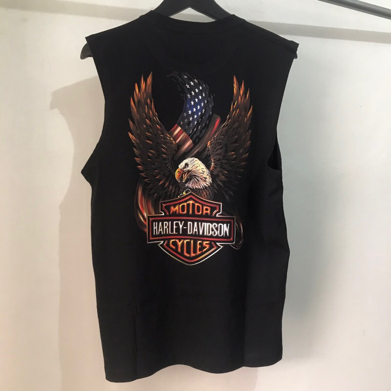 เสื้อกล้าม Harley Davidson Low Cut Muscle Tees Basic - Gym Sport เสื้อกล้าม - หวีผ้าฝ้ายเต็ม