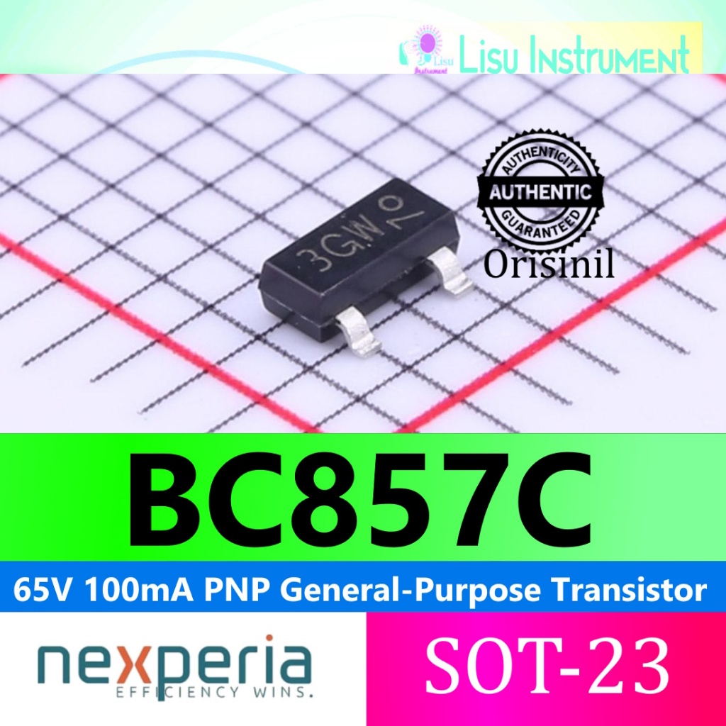 BC857C 65V 100mA PNP ทรานซิสเตอร์อเนกประสงค์ 3G BC857 SOT-23 Nexperia ORIGINAL