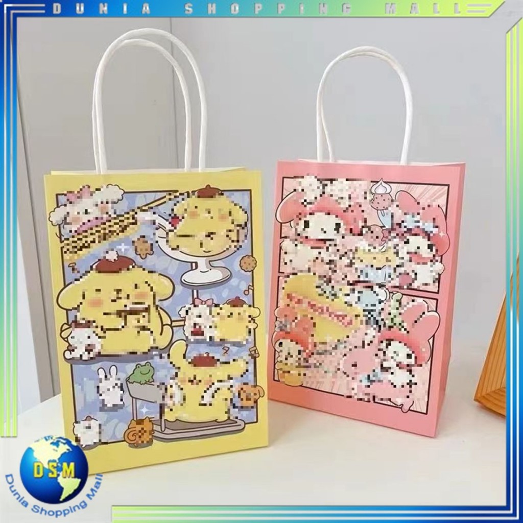 DSM Paper Bag Happy birthday Animation Paper Bag Goodie Bag Childrens Snack Gift Hampers Bag Cute Ca