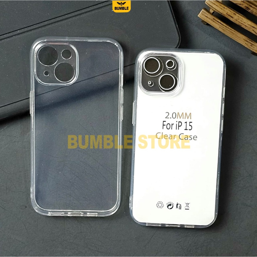 Bumble - iPhone 15 iPhone 15 Plus iPhone 15 Pro iPhone 15 Pro Max Softcase Clear Case Bening 2.0mm C