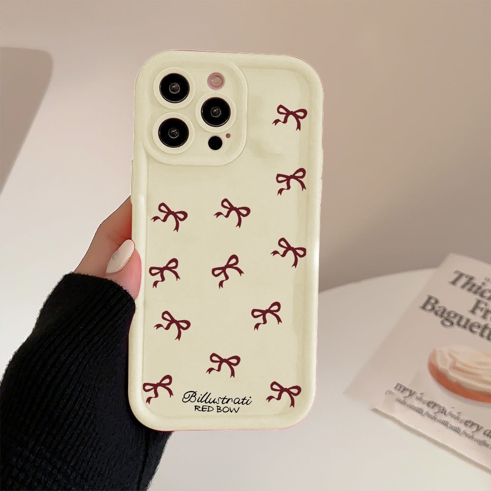 YX43 COVER CASE CASING RED BOW PITA สําหรับ REALME 5 5i 7i 8 9 PRO 10 C11 C12 C15 C17 C20 C21 C21Y C