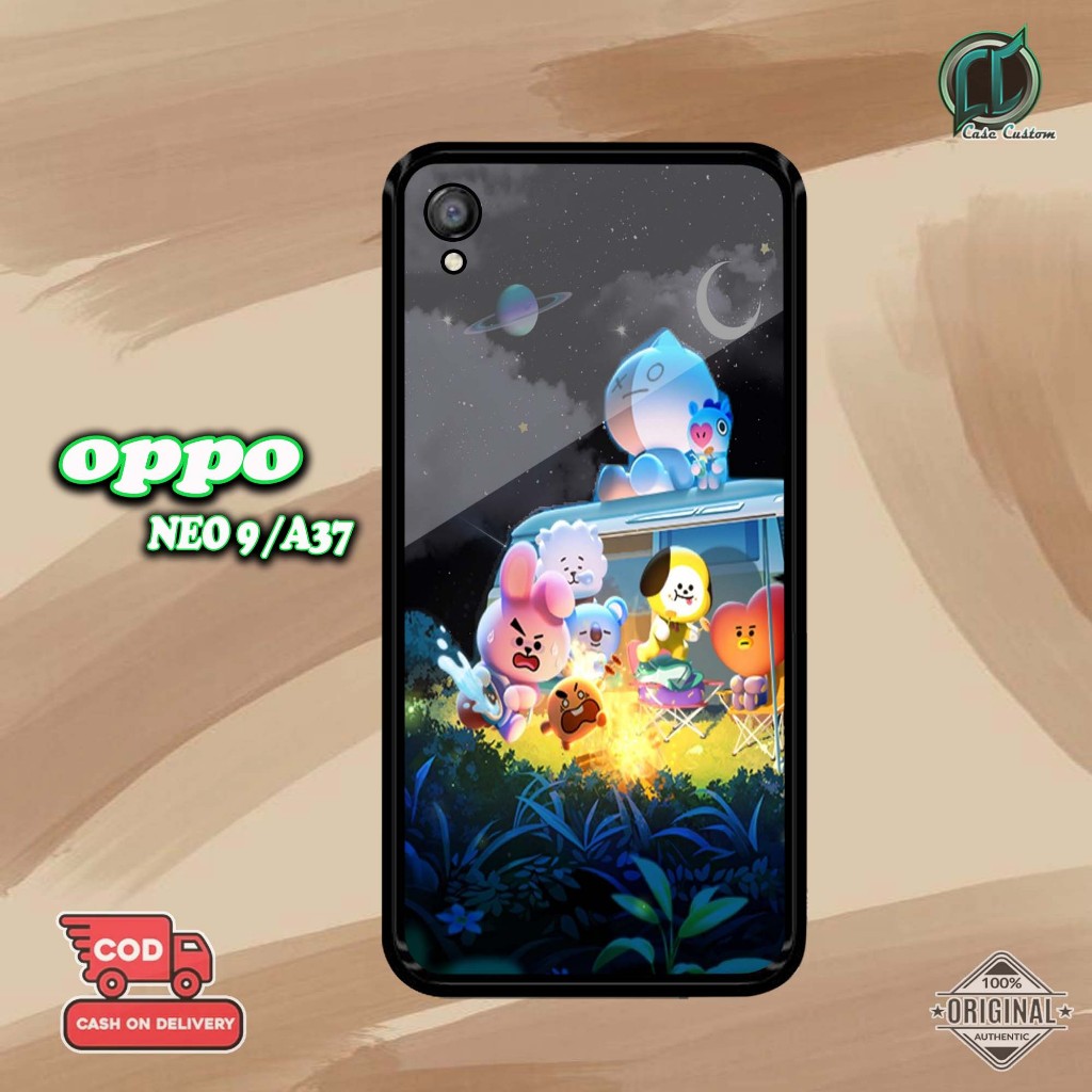 เคส OPPO A37/NEO 9/A37F - เคสแฟชั่น - 2D Glossy Hardcase - CUSTOM CASE - [BT21 MOTIF] - เคสเงา - เคส