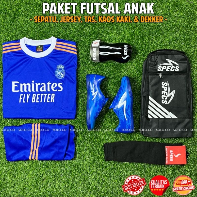 Specs Infinity Kids Futsal Shoes Complete Package รองเท้าฟุตซอลเด็ก Specs ล่าสุด