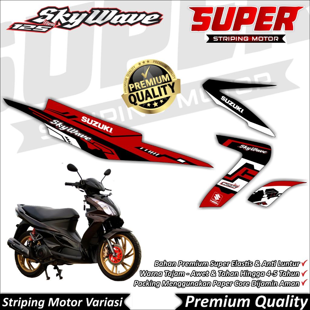 สติ๊กเกอร์ SKYWAVE สุดเท่ Skywave Striping Suzuki SKYWAVE Hitech Striping