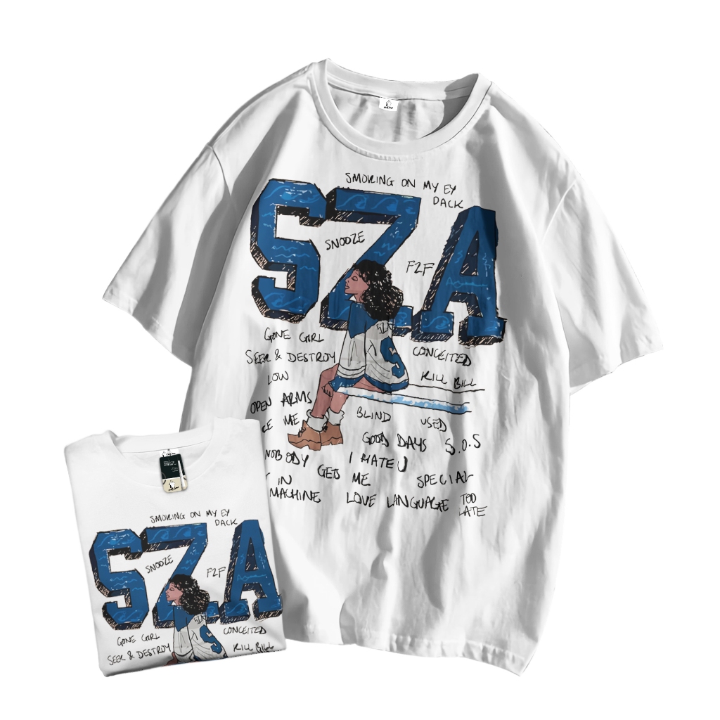 เสื้อยืดโอเวอร์ไซส์ระดับพรีเมียม "SZA" / ผู้ชายและผู้หญิง / เสื้อยืด Vintage Distro Unisex (CS137)