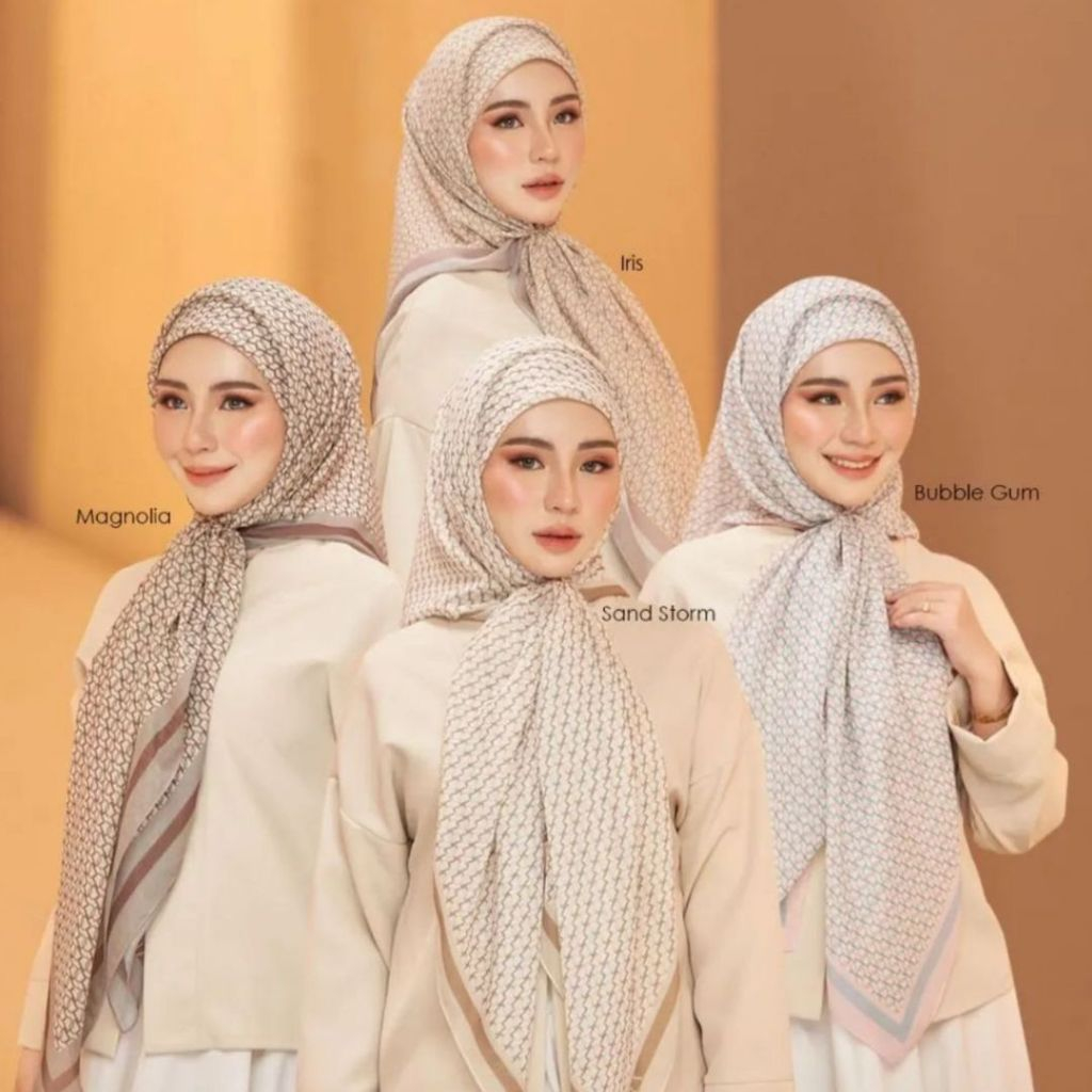Jumbo Syri Veil Hijab 130X130 Voal Square Motif Scraft Premium / Hijab Motip Lasercut Sublime Deara Series Printh