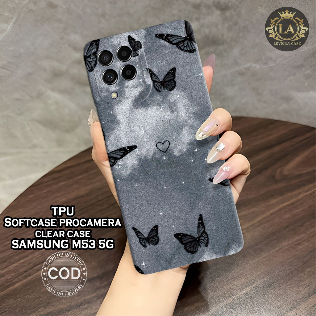 HP เคส Samsung Galaxy M53 5G ใหม่ล่าสุด - เคส Leviora - เคสแฟชั่นผีเสื้อ - Samsung Galaxy M53 5G Sof