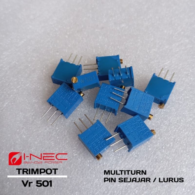 TRIMPOT VR501 / 500ohm เข็มตรงหลายเลี้ยว