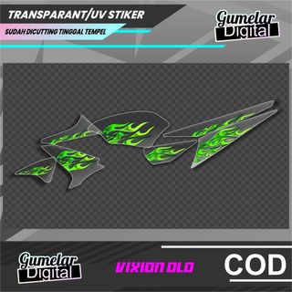 STRIPING TRANSPARAN UV CLEAR SIMPEL YAMAHA VIXION OLD API LIVERY SS R UV
