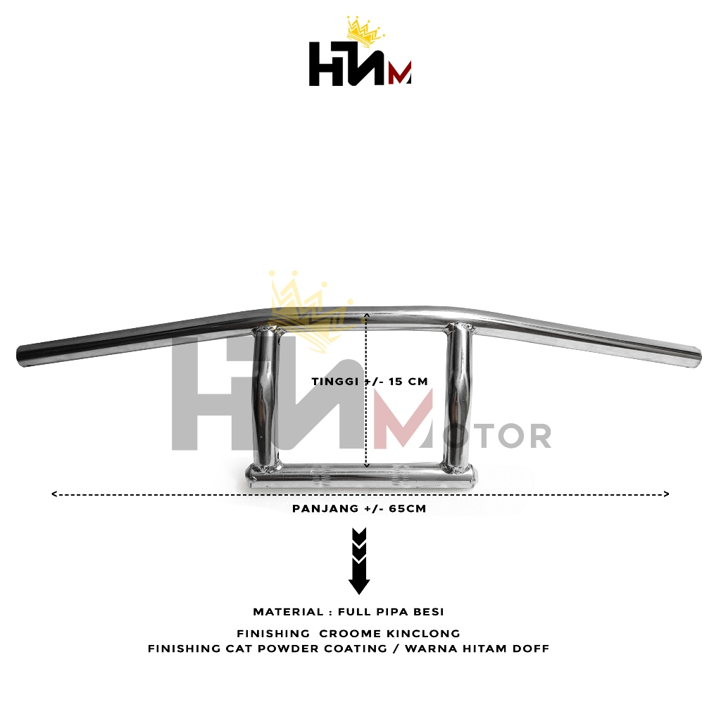 Custom Chopper Bobber Scrambler Handlebar PROMAN รุ่นสั้น Universal PNP