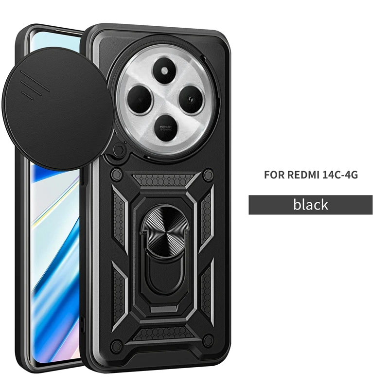 Poco C75 / Redmi 14C Softcase SLIDE ARMOR เคสป้องกันกล้อง เคส Hp Redmi 14C / Poco C75
