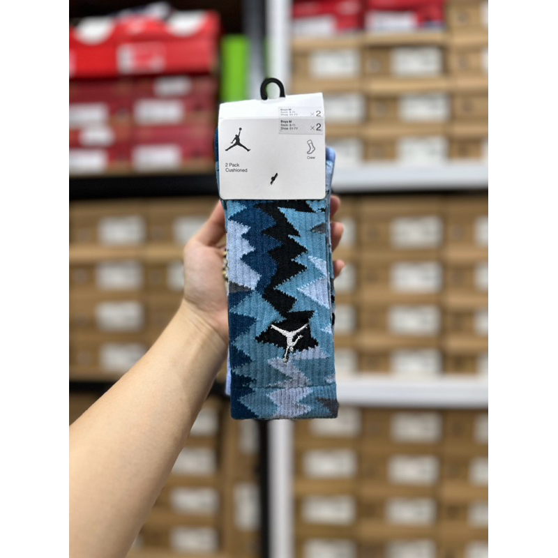 NIKE AIR JORD4N BOYS SOCKS JDK MJ FLIGHT 2PK CREW SOCKS 2PAIRS JDBKJ0606U8G ของแท้ 100%