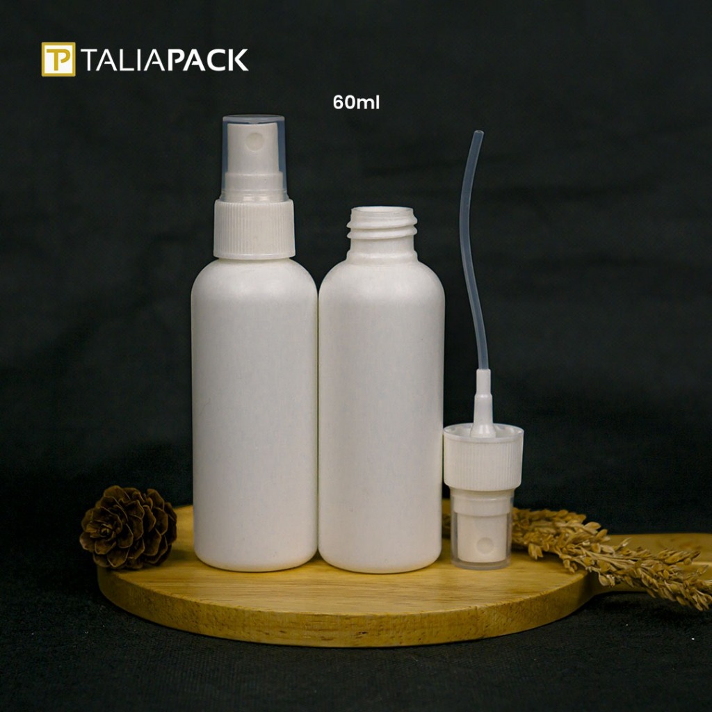 TALIAPACK - ชุดขวด HDPE 60ML + สเปรย์คอ 20 มม. (100 ชิ้น)