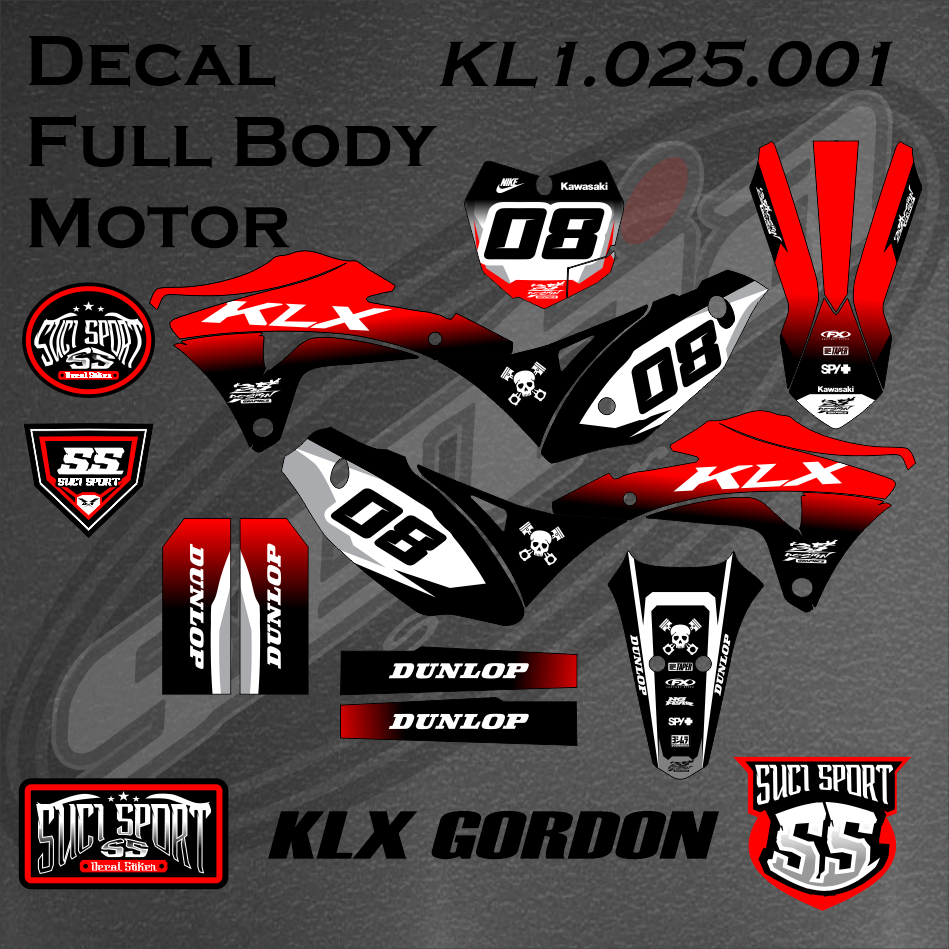 สติ๊กเกอร์ DECAL KLX GORDON FULL BODY DECAL GORDON สติ๊กเกอร์ VARIATION KLX GORDON ฟรี REQUEST (KL.0