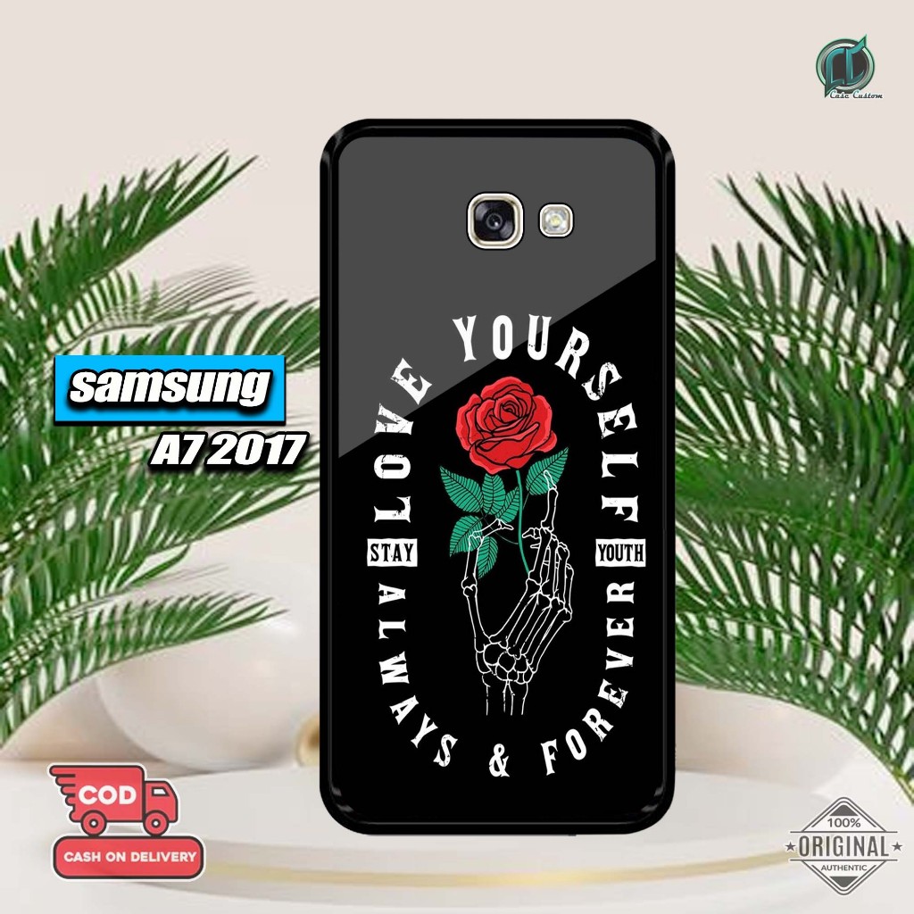 MAWAR เคส Samsung A72017 ล่าสุด 2D Glossy Hardcase [ROSE Motif] Samsung A72017 Hardcase Softcase Glo