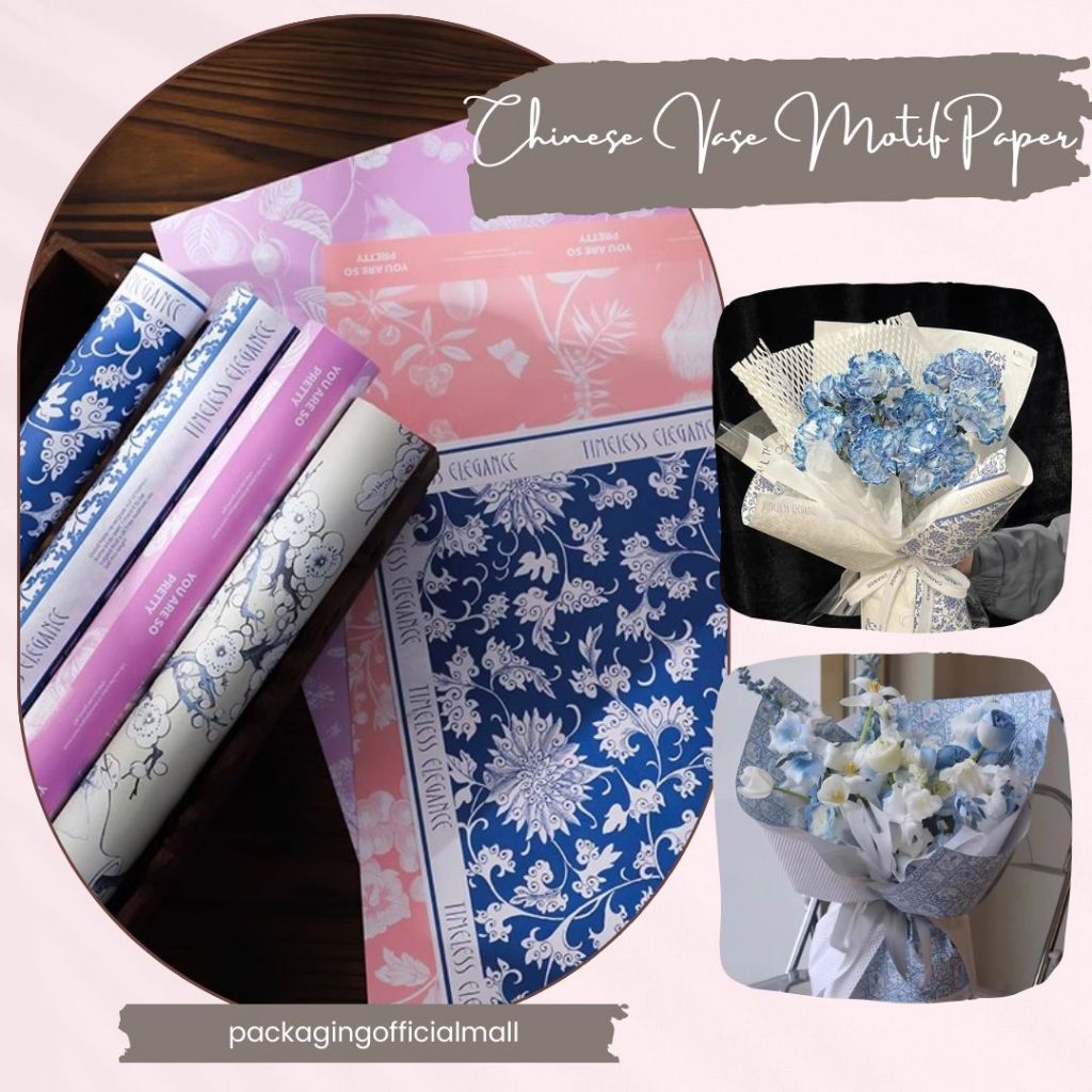 CHINESE MOTIF PAPER / CELLOPHANE / กระดาษฟลอริสต์ / กระดาษดอกไม้ BOUQUET / WRAPPING WRAPPER