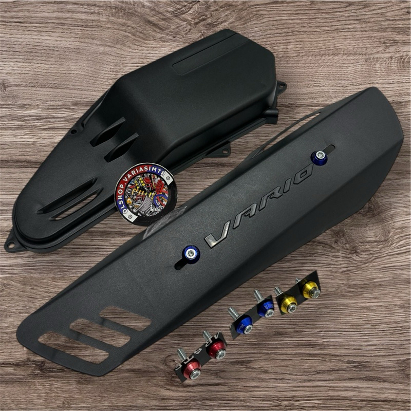 COD VARIO KZR SLIM FILTER BOX PACKAGE พร้อมฝาครอบ VARIO EXHAUST ทั้งหมดฟรี 2 ชิ้นสี BOLTS