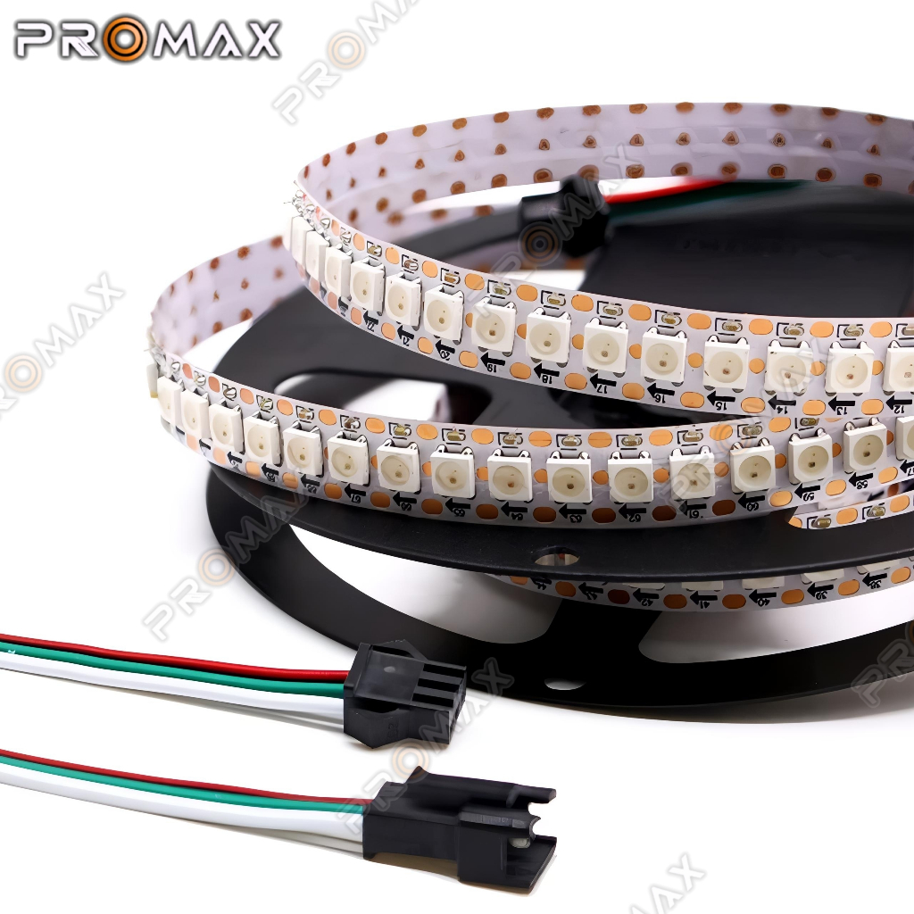 LED WS2812B RGB 5 VOLT 12MM SMD 5050 144 LED PCB สีขาว