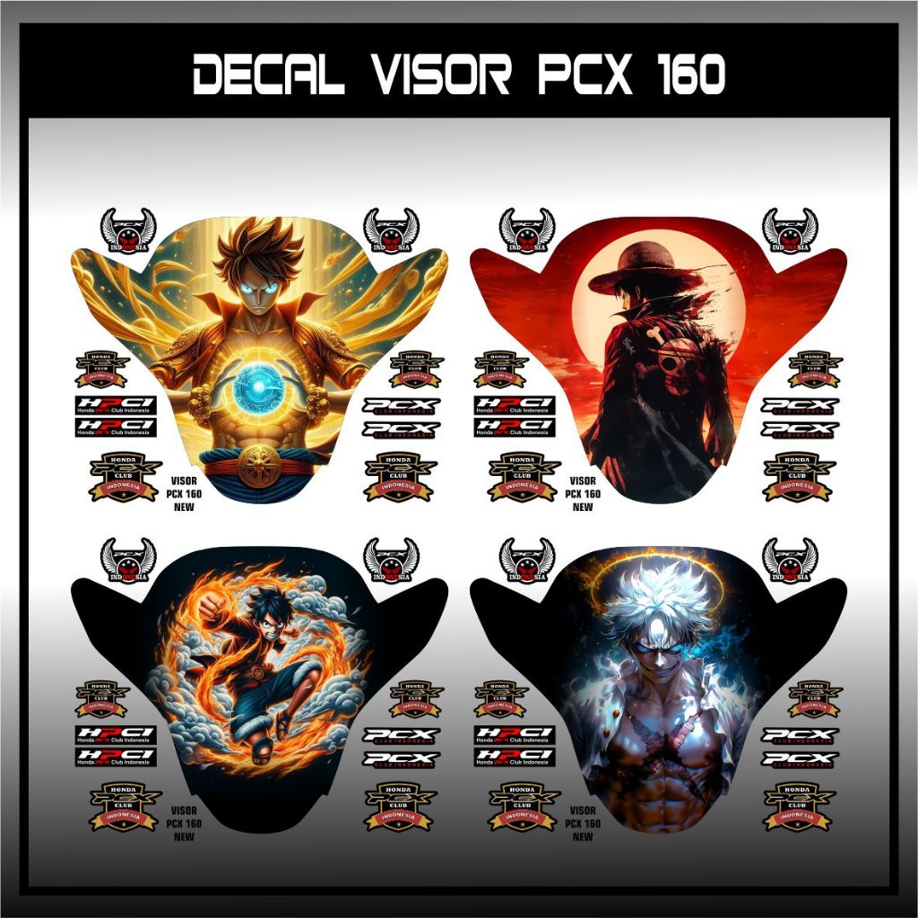 สติ๊กเกอร์ PCX 160 WINSHIELD LUFFY ONE PIECE GRAPHICS / สติ๊กเกอร์ PCX VISOR