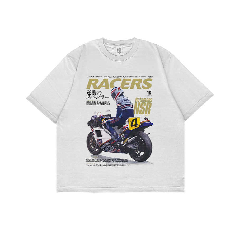 เสื้อยืด RACERS ROTHMANS NSR | เสื้อยืด OVERSIZE สีขาวสไตล์ Y2K VINTAGE BOOTLEG GRUNGE | ผู้ชาย ผู้หญิง ผู้ใหญ่ 24S