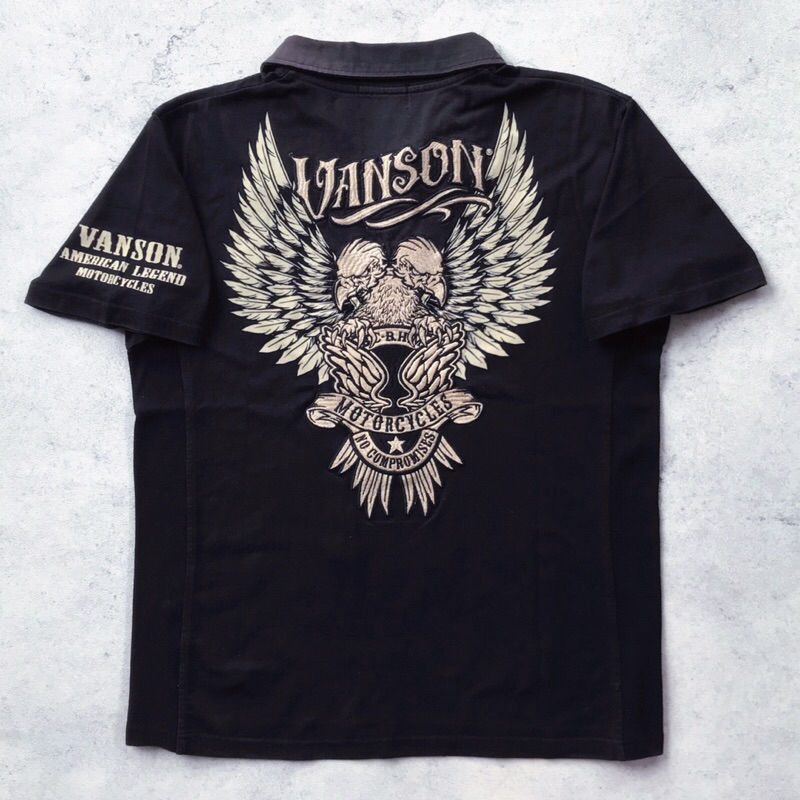 เสื้อโปโล Vanson Double Headed Eagle Bikers