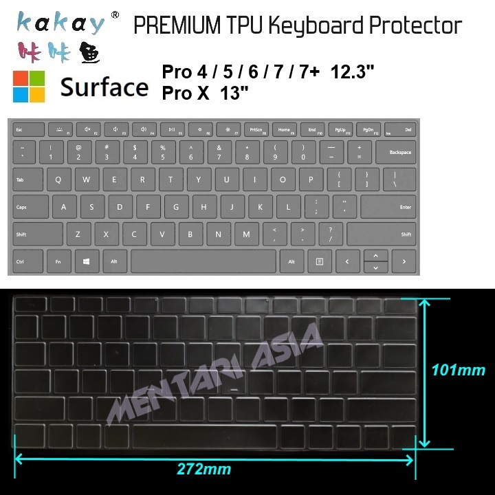 ฟิล์มกันรอยคีย์บอร์ด Surface Pro 4_5_6_7_7+ Pro X - KAY Premium TPU CLEAR