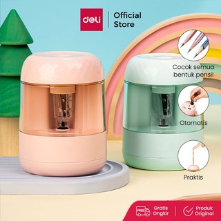 Deli Rautan Pensil Elektrik Otomatis / Electric Pencil Sharpener Lucu Pink Hijau VA100