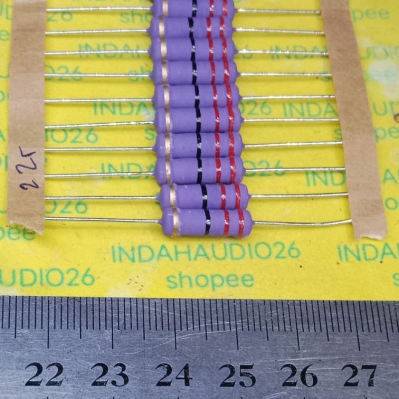 UNGU PURPLE 22R 2W 5% ตัวต้านทานเท้าทองแดง 22 r 2 วัตต์ 22 โอห์ม 2 วัตต์ 5 เปอร์เซ็นต์ 22r 2w